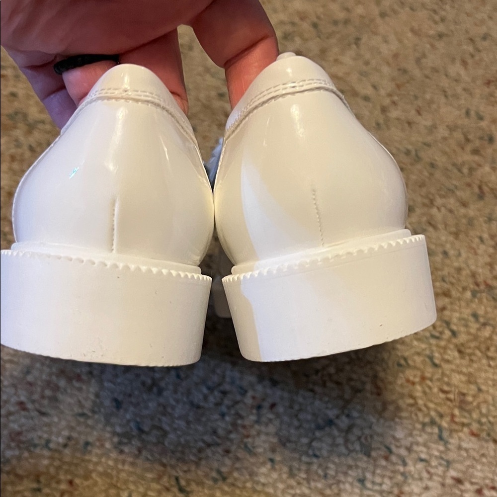Marc Fisher Women's Shiny White Loafers - Picture 4 of 7